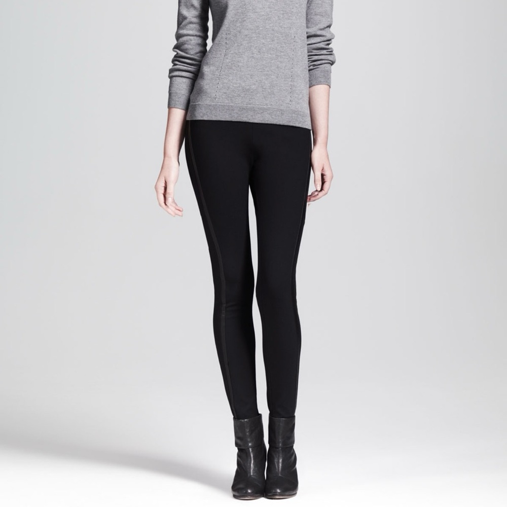 NWOT Rag & Bone Van Dyke Leather-Stripe Leggings